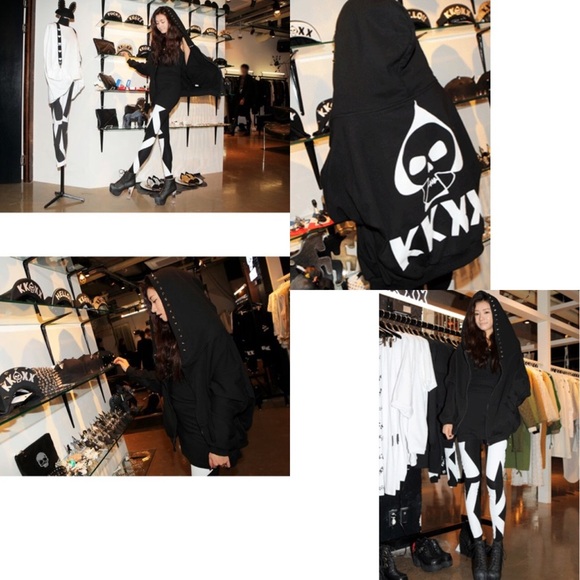 KKXX oversized studded skull hoodie jacket - Picture 1 of 5